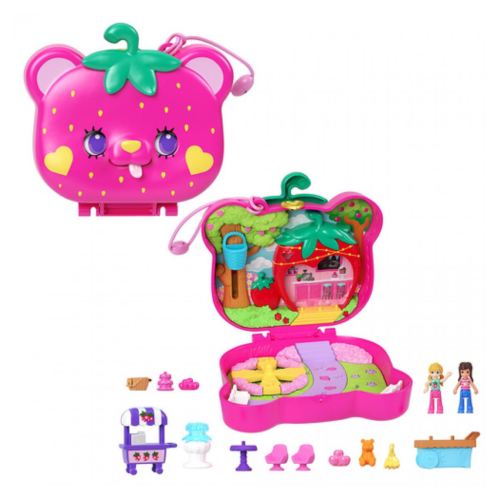Voir la diapositive 1 : MATTEL Polly Pocket Coffret Ourson Fraise