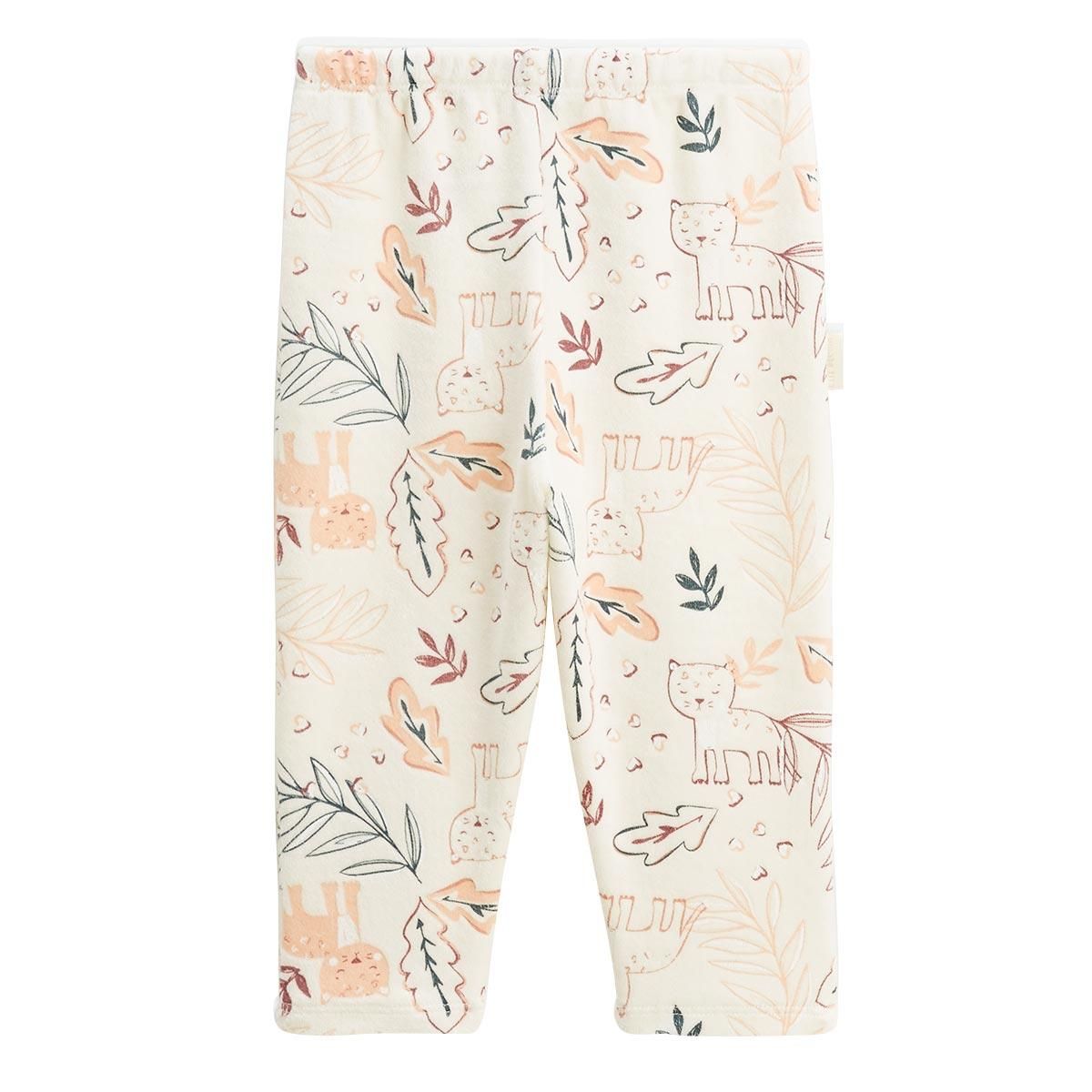 Petit Béguin Pyjama enfant 2 pièces en velours Matcha