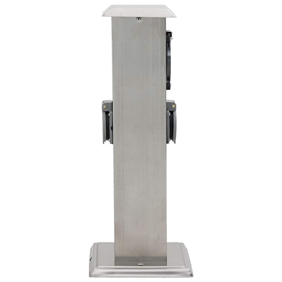 VIDAXL Pilier de prise de jardin avec minuterie Acier inoxydable