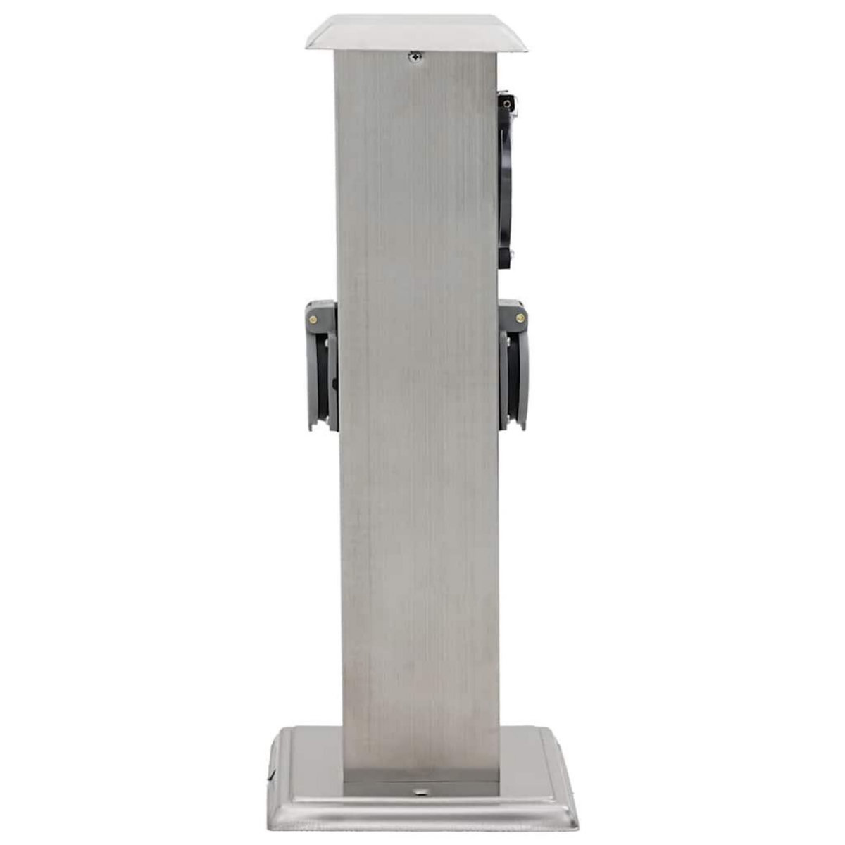 VIDAXL Pilier de prise de jardin avec minuterie Acier inoxydable