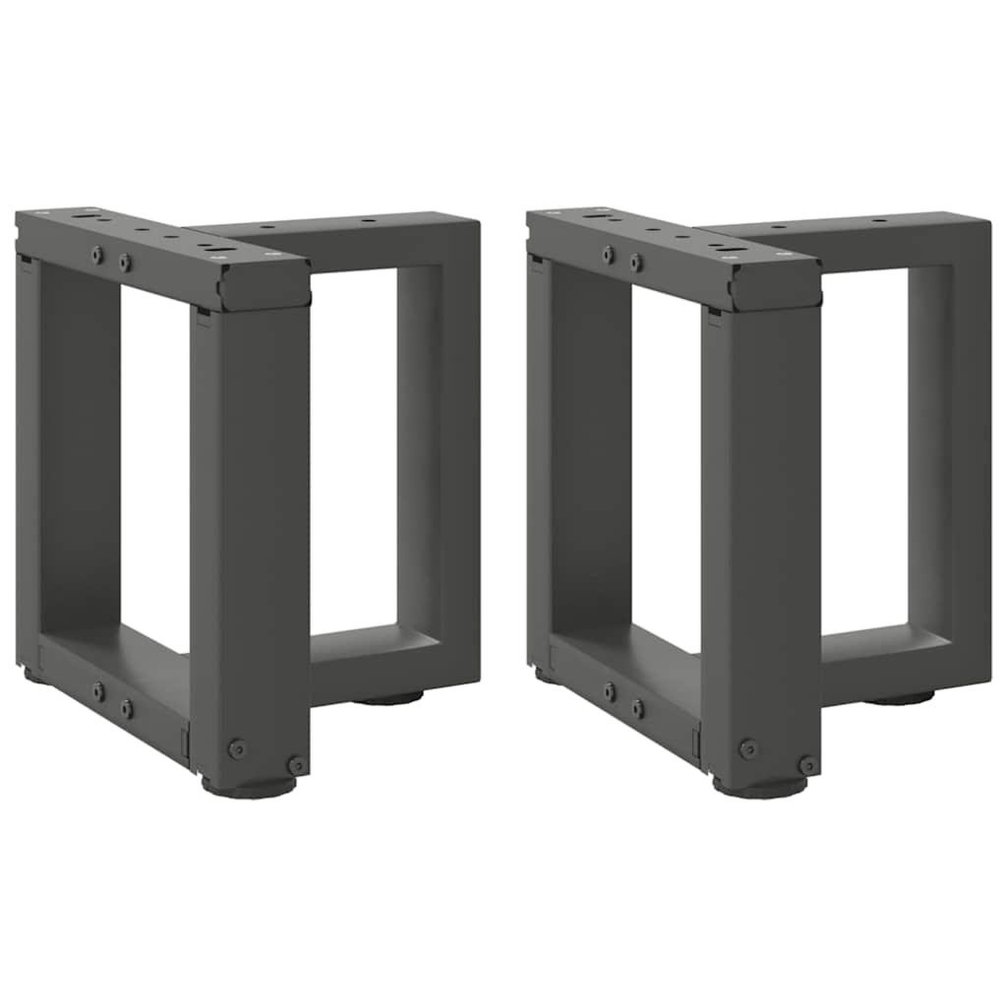 VIDAXL Pieds de table basse forme de T 2pcs anthracite 30x25x(30-31)cm