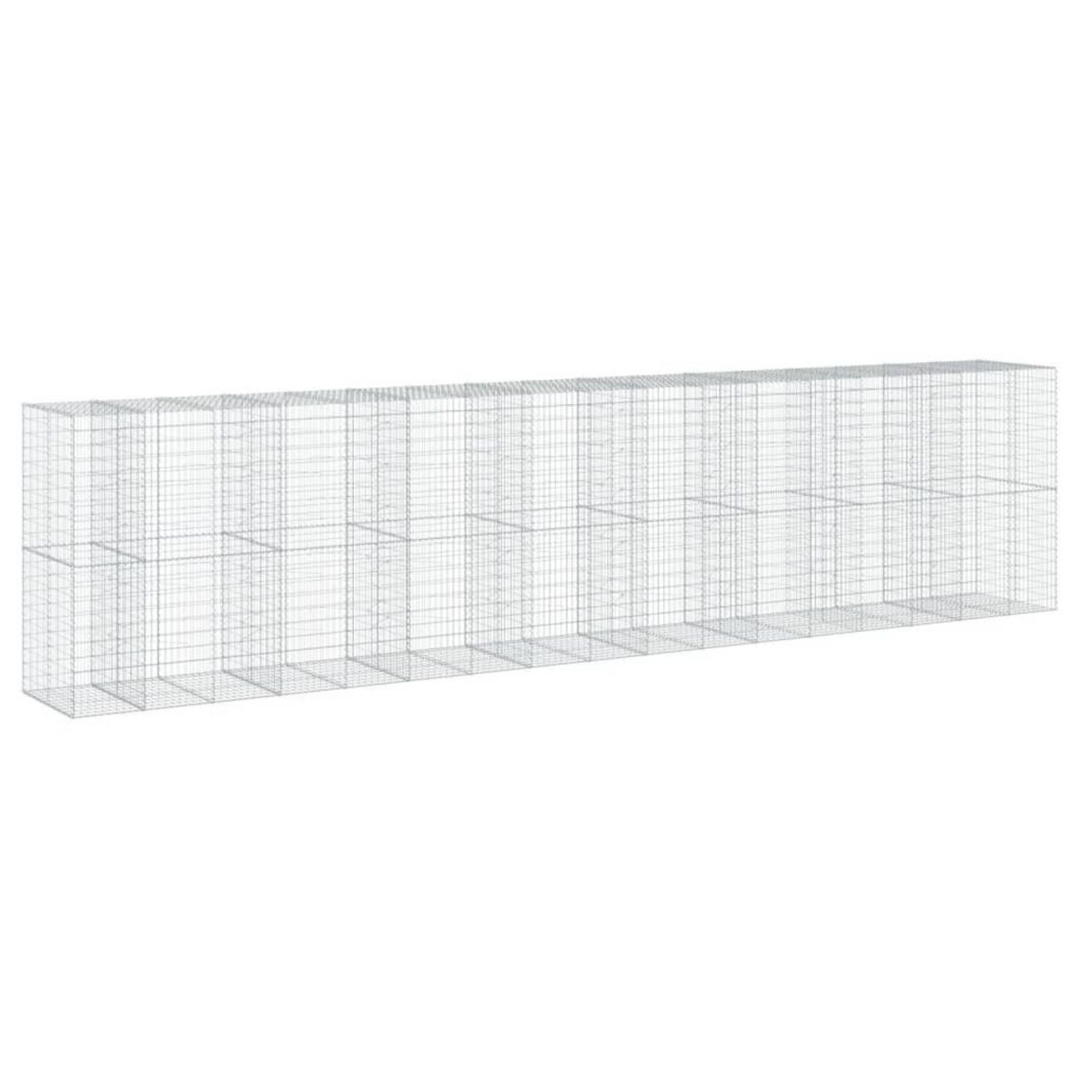 VIDAXL Panier gabion avec couvercle 850x100x200 cm fer galvanise