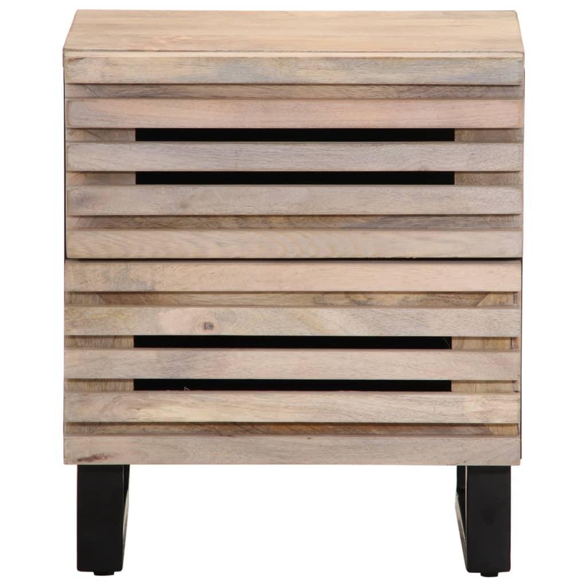 Voir la diapositive 3 : VIDAXL Table de chevet 40x34x46 cm bois de manguier massif blanchi