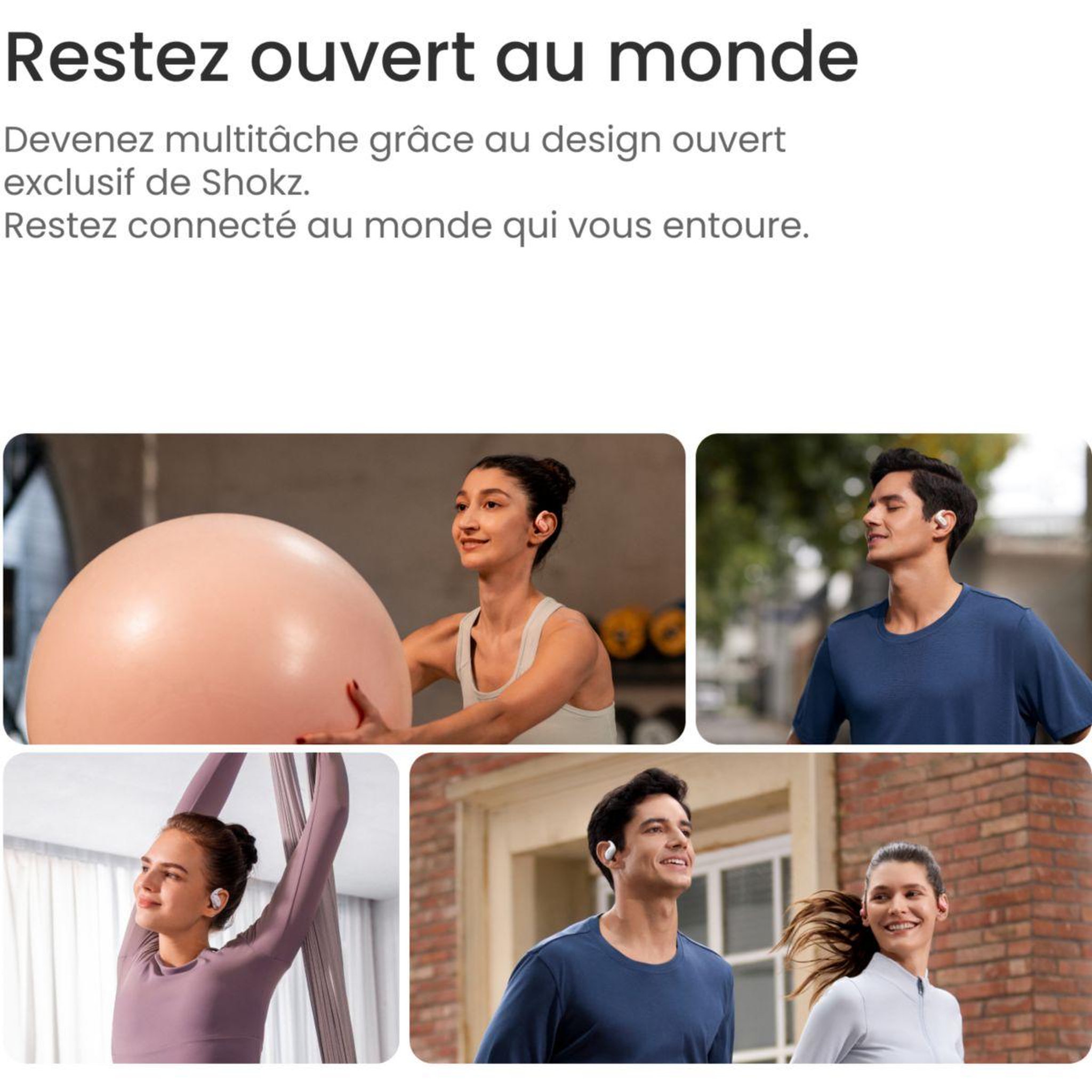 Voir la diapositive 5 : SHOKZ Ecouteurs OpenFit Air Rose