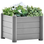 VIDAXL Lit sureleve de jardin PP Gris pierre 43x43x35 cm