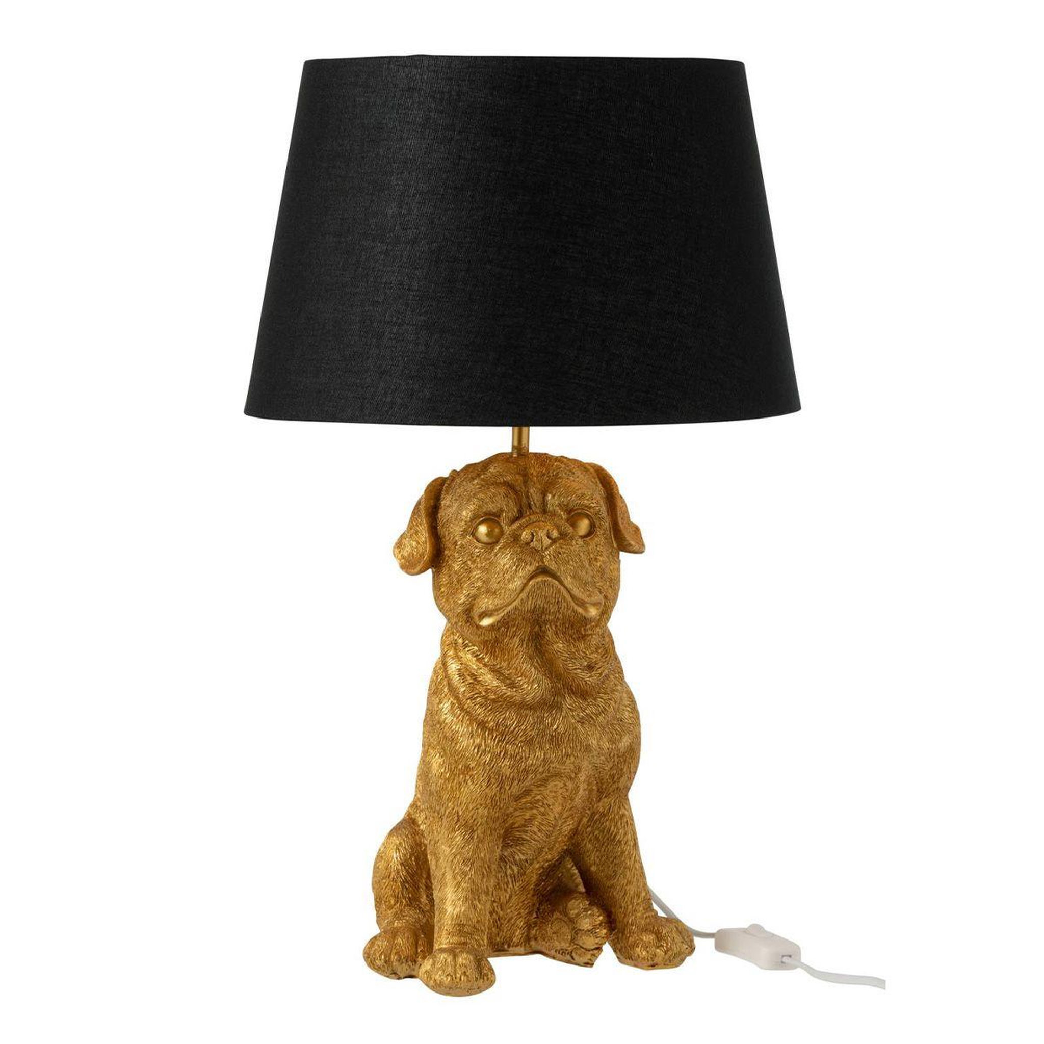 Voir la diapositive 1 : J-LINE Lampe à poser déco  chien assis  52cm or