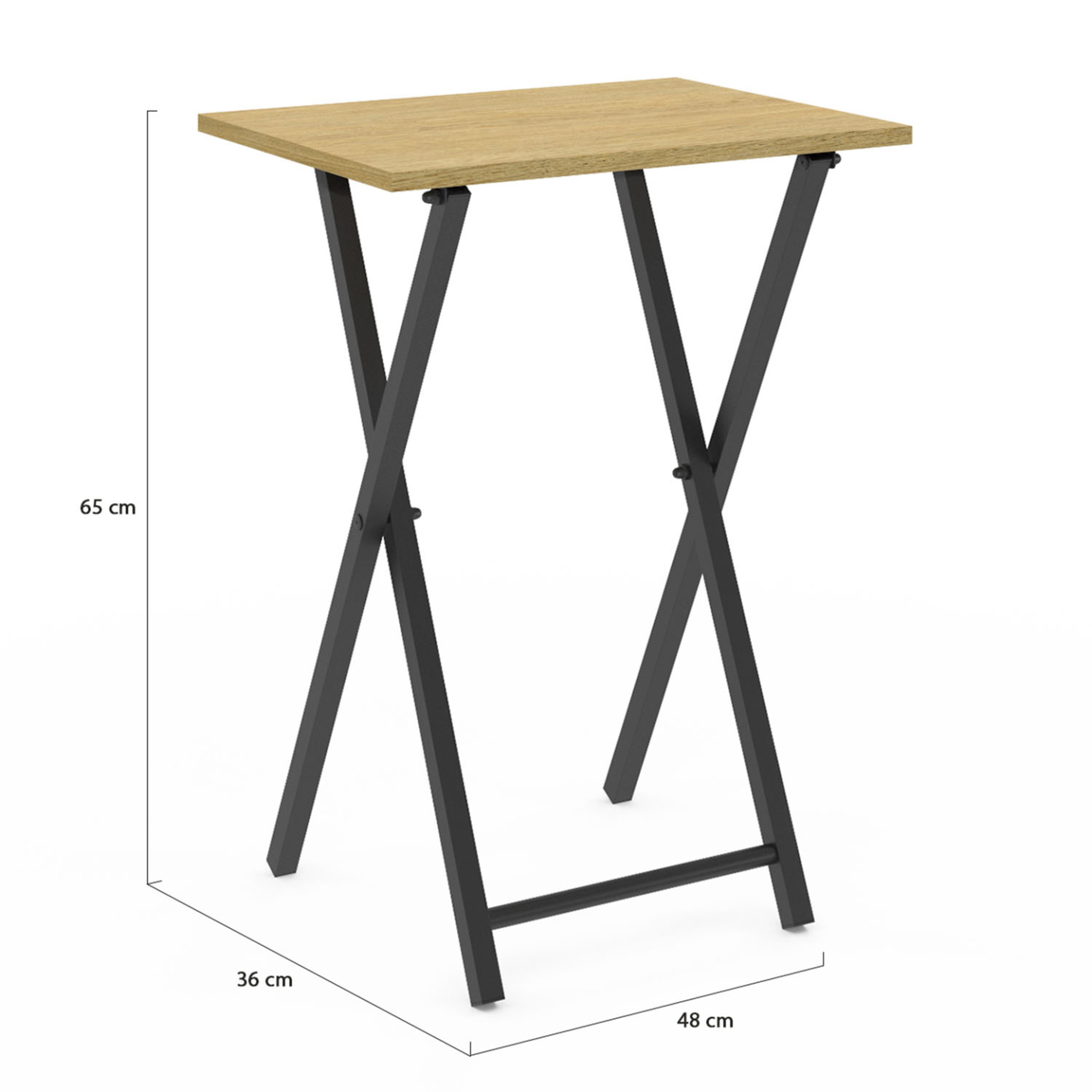 Voir la diapositive 6 : ID MARKET Lot de 2 tables d'appoint pliantes detroit design industriel