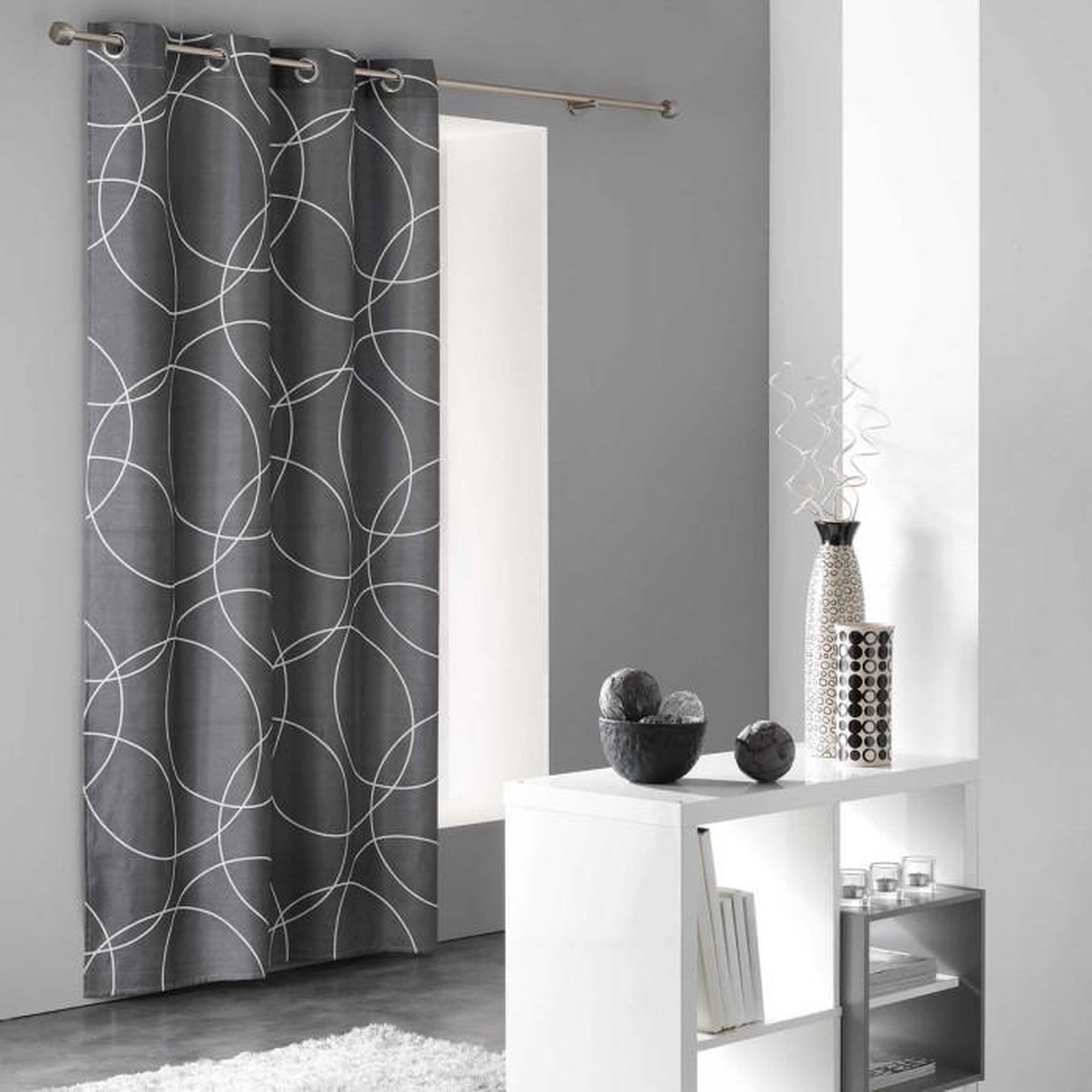 Voir la diapositive 2 : Paris Prix Rideau Design  Elton  140x240cm Gris