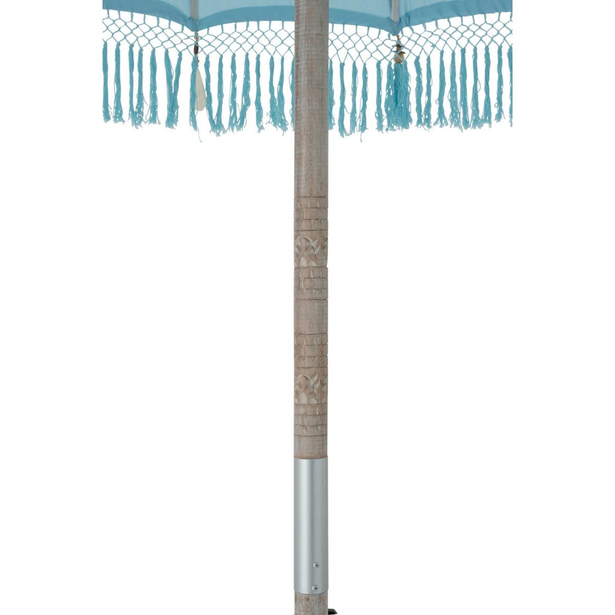 Voir la diapositive 5 : J-LINE Parasol rond à franges  bobbi  200cm bleu