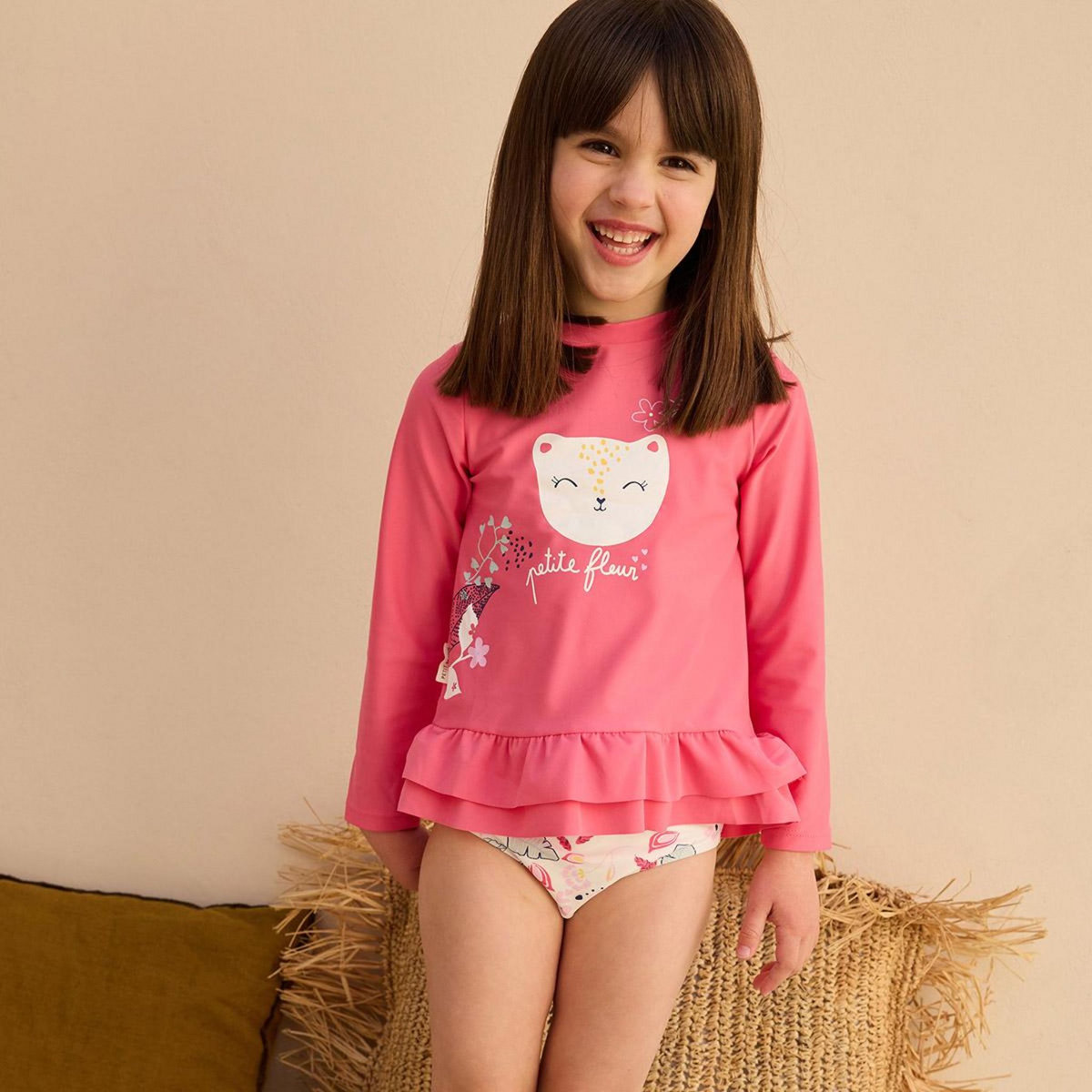 Petit Béguin Maillot de bain bébé 2 pièces t-shirt de protection UV & culotte Ciao Milano