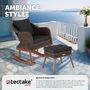 Voir la diapositive 4 : tectake Fauteuil à bascule en rotin tressage à l'aspect naturel avec cadre en aluminium marron
