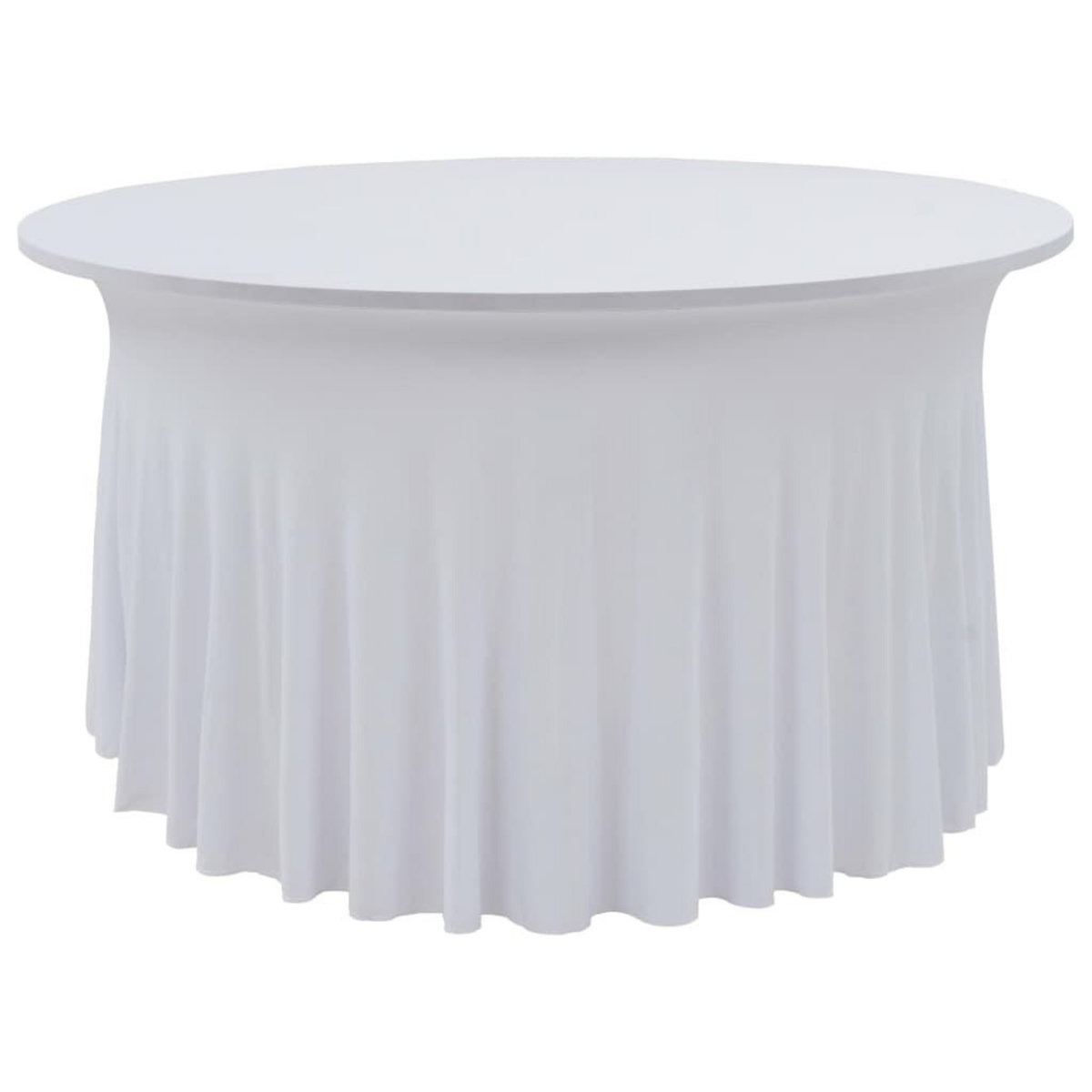 VIDAXL Nappes elastiques de table avec jupon 2 pcs 180x74 cm Blanc