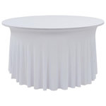 VIDAXL Nappes elastiques de table avec jupon 2 pcs 180x74 cm Blanc