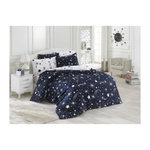 GENERIQUE Parure de lit - 1 housse de couette 220 x 240 cm + 2 taies d'oreiller 60 x 60 cm - 65% coton, 35% polyester - Blanc
