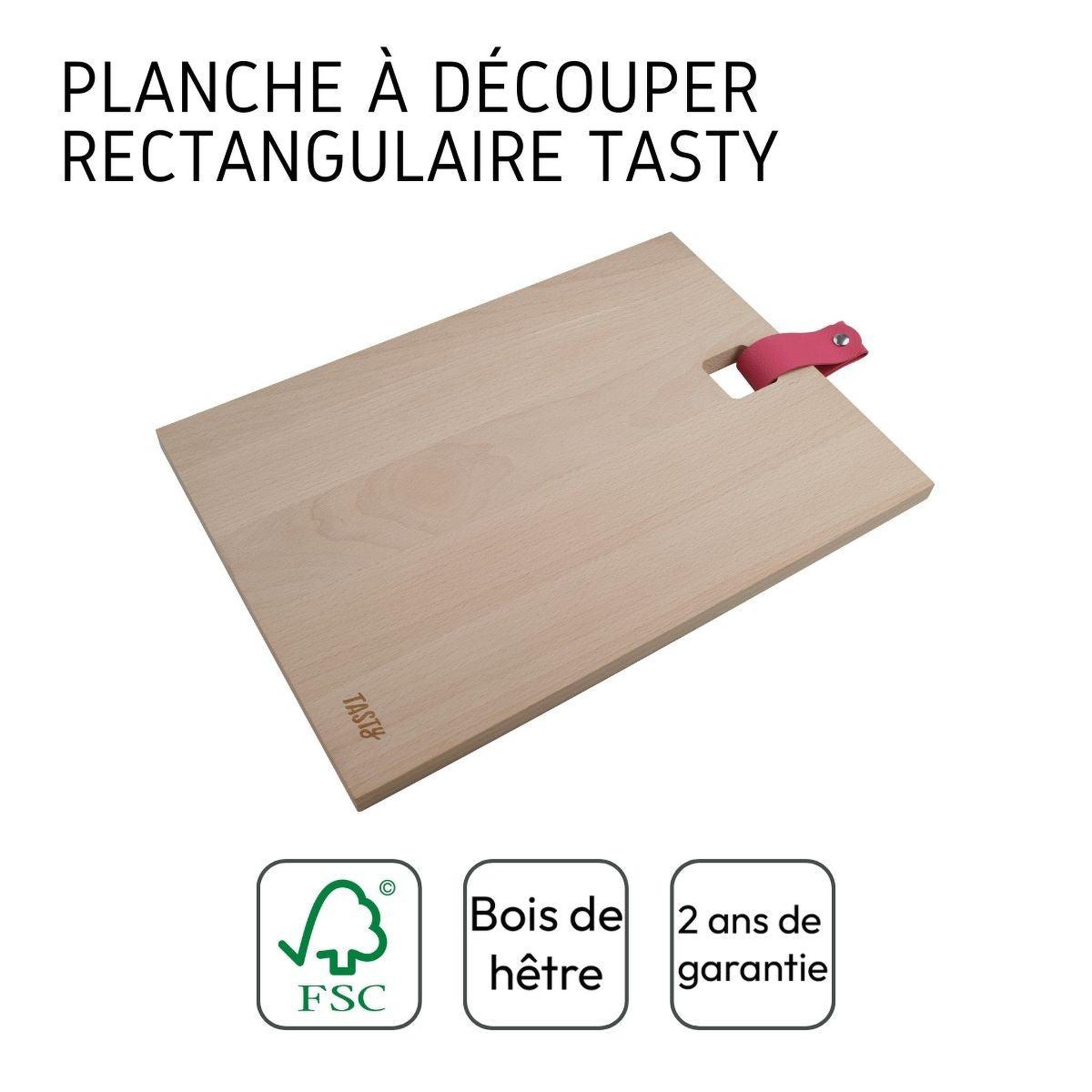 Voir la diapositive 4 : TASTY Planche à découper en bois rectangulaire 35 x 25 cm tasty green