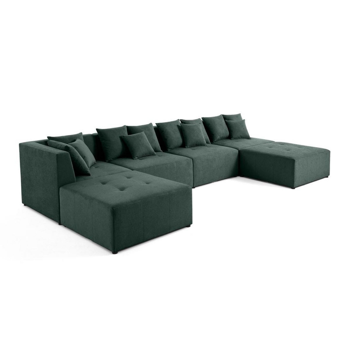 LISA DESIGN Amalfi - canapé modulable panoramique en u - 7 places - en tissu