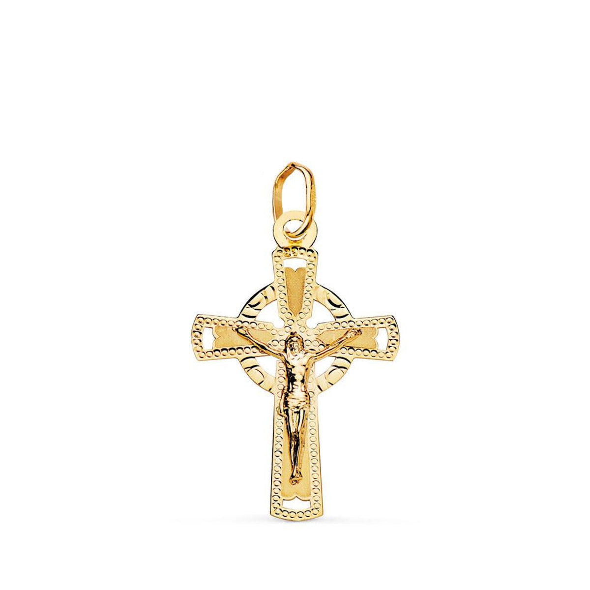 L'ATELIER D'AZUR Pendentif  - Médaille Christ sur la Croix Or 18 Carats 750 Jaune - Chaines Offertes