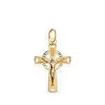 L'ATELIER D'AZUR Pendentif  - Médaille Christ sur la Croix Or 18 Carats 750 Jaune - Chaines Offertes