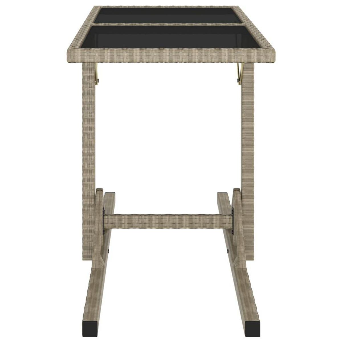 VIDAXL Table de jardin Beige 110x53x72 cm Verre et resine tressee