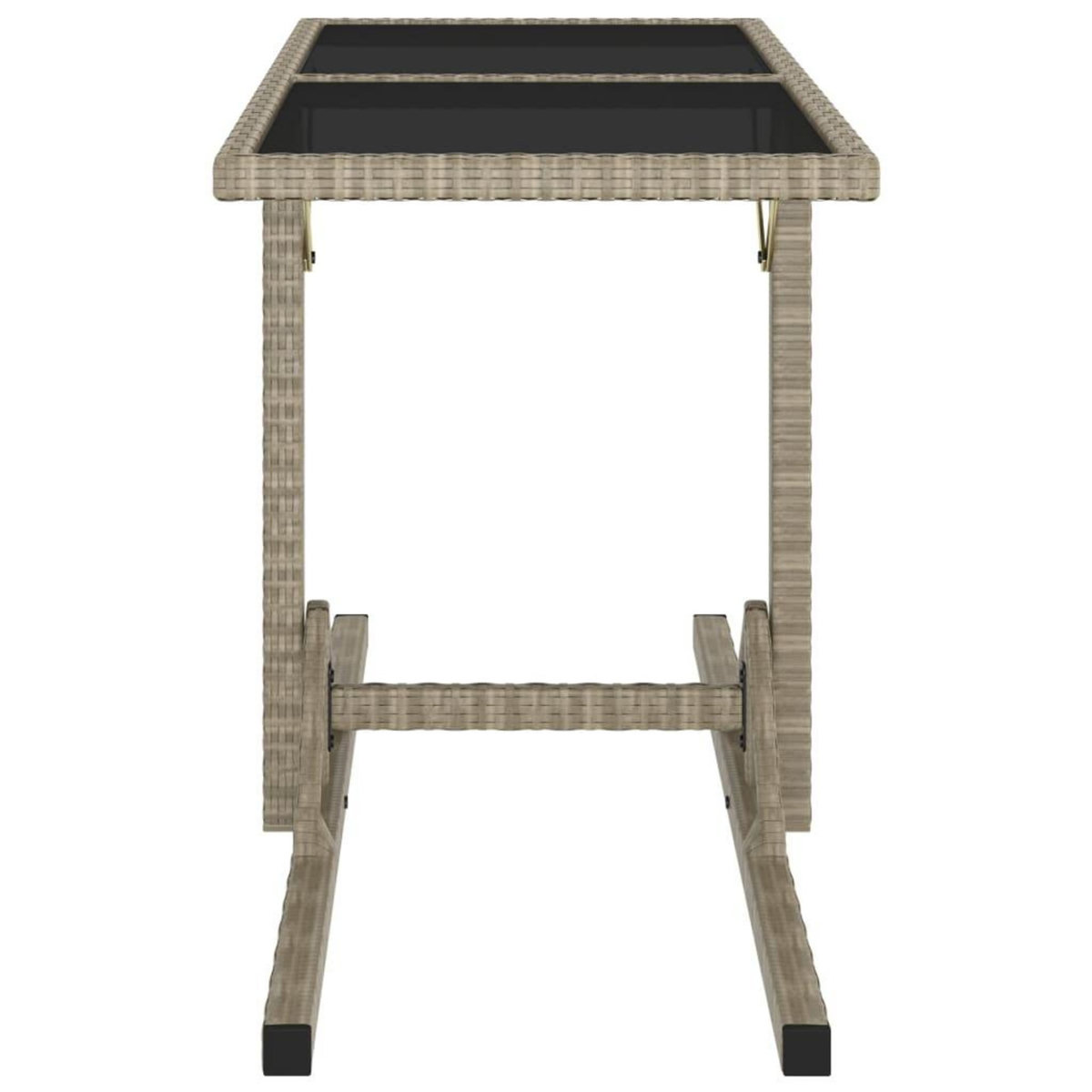 VIDAXL Table de jardin Beige 110x53x72 cm Verre et resine tressee