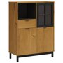 Voir la diapositive 2 : VIDAXL Buffet avec porte vitree FLAM 92x40x122,5 cm bois massif de pin