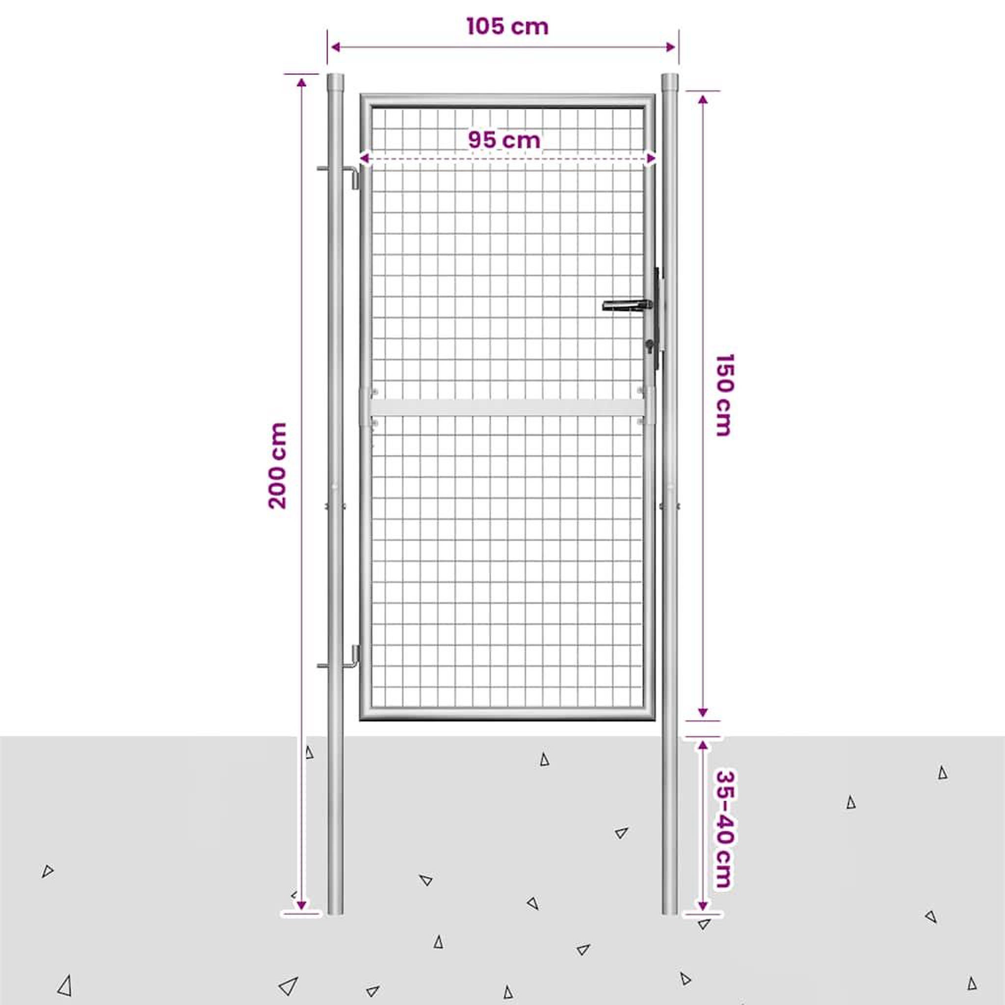 Voir la diapositive 5 : VIDAXL Portail de jardin en acier galvanise 105x150 cm argente