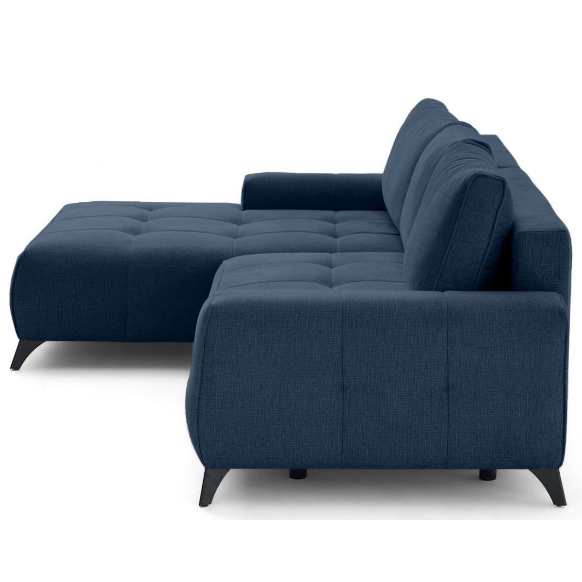 BEST MOBILIER Rimini - canapé d'angle gauche 4 places convertible avec coffre en tissu texturé