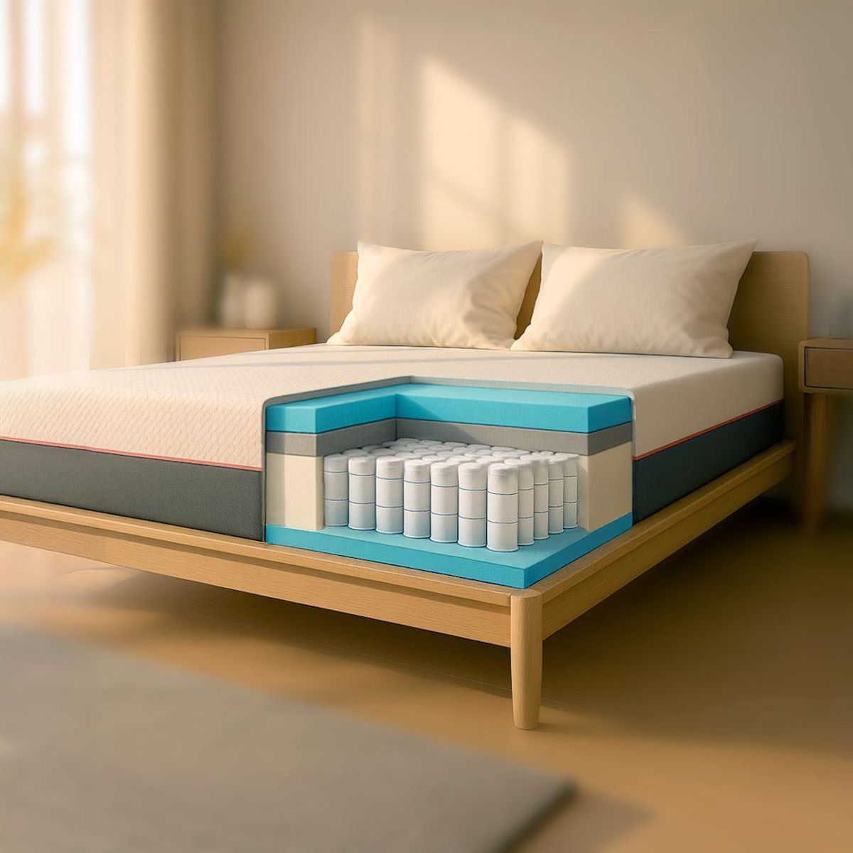 THE WHITE STONE Matelas 80x190 cm à Ressorts Ensachés & Mémoire de Forme | Hauteur 30 cm | Ergonomique, Hypoallergénique & Antibactérien | Made in Italy