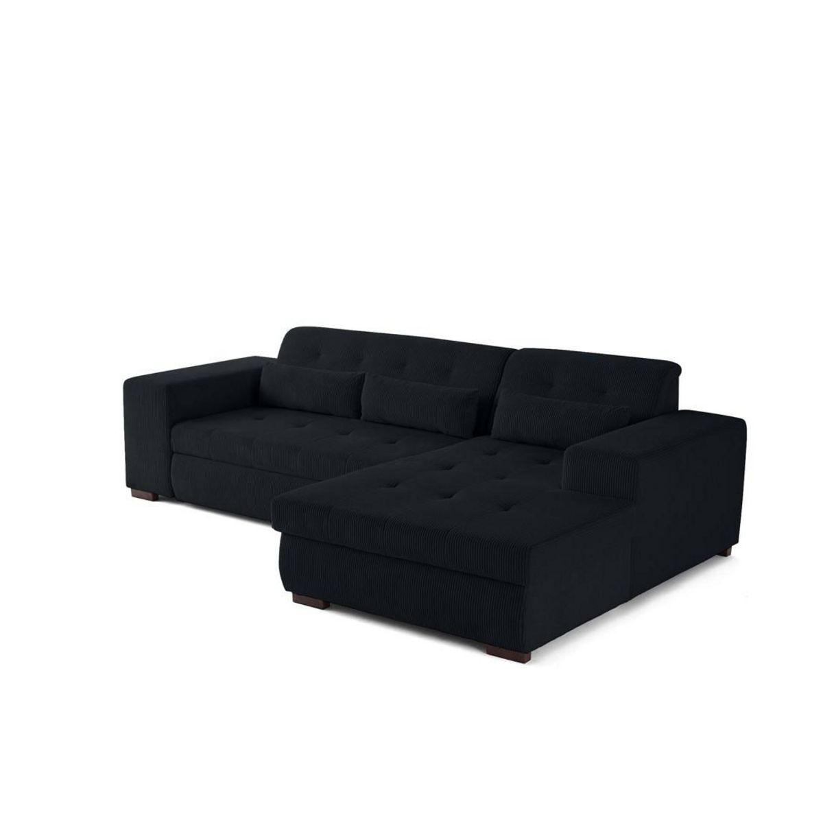 LISA DESIGN Vermont - canapé d'angle droit - 4 places - convertible avec coffre - en velours côtelé