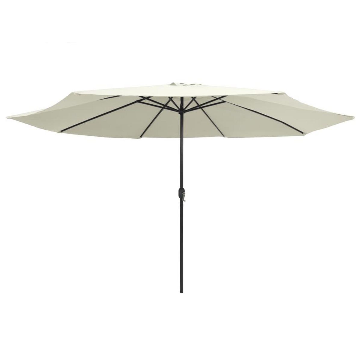 VIDAXL Parasol de jardin avec mat en metal 390 cm blanc sable