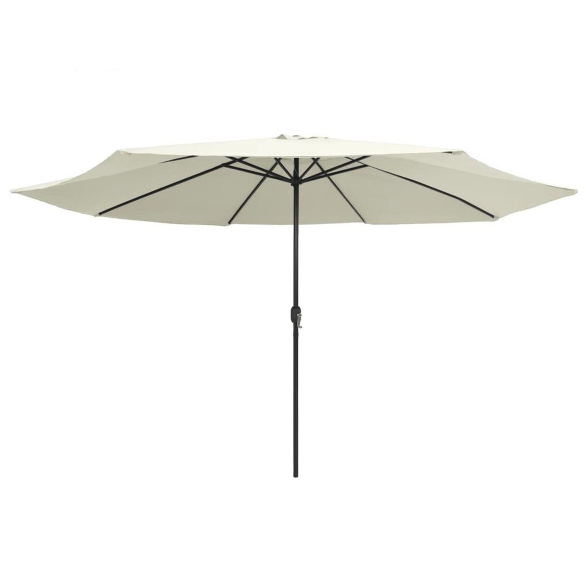 VIDAXL Parasol de jardin avec mat en metal 390 cm blanc sable