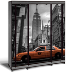 ID MARKET Armoire de rangement penderie pliable vêtements en tissu NEW-YORK dressing XXL