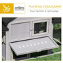 Voir la diapositive 6 : PAWHUT Clapier cage à lapins rongeurs XXL 2 étages toit bitumé intégral tiroir déjection 2,10L x 0,46l x 0,85H m bois pin pré-huilé gris