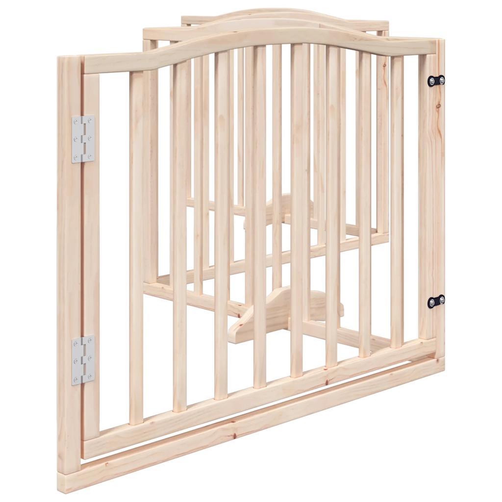 Voir la diapositive 5 : VIDAXL Barriere pour chiens avec porte 4 panneaux bois de peuplier