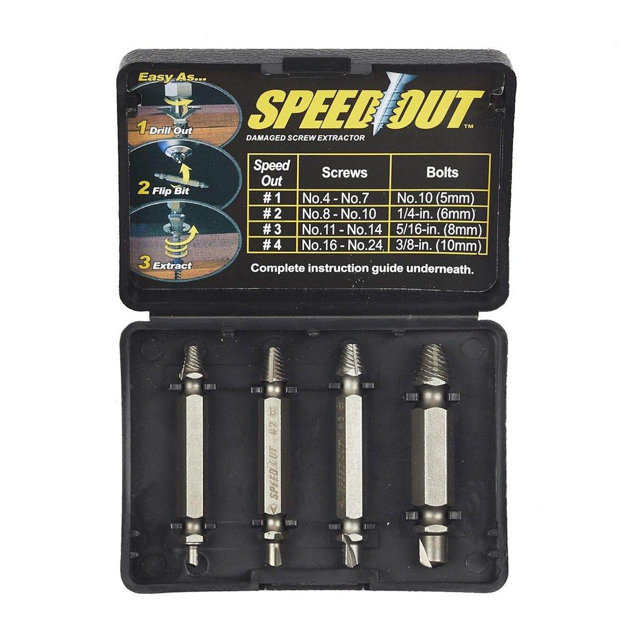 Je cherche une idee Lot de 4 extracteurs de vis  speed  20cm argent