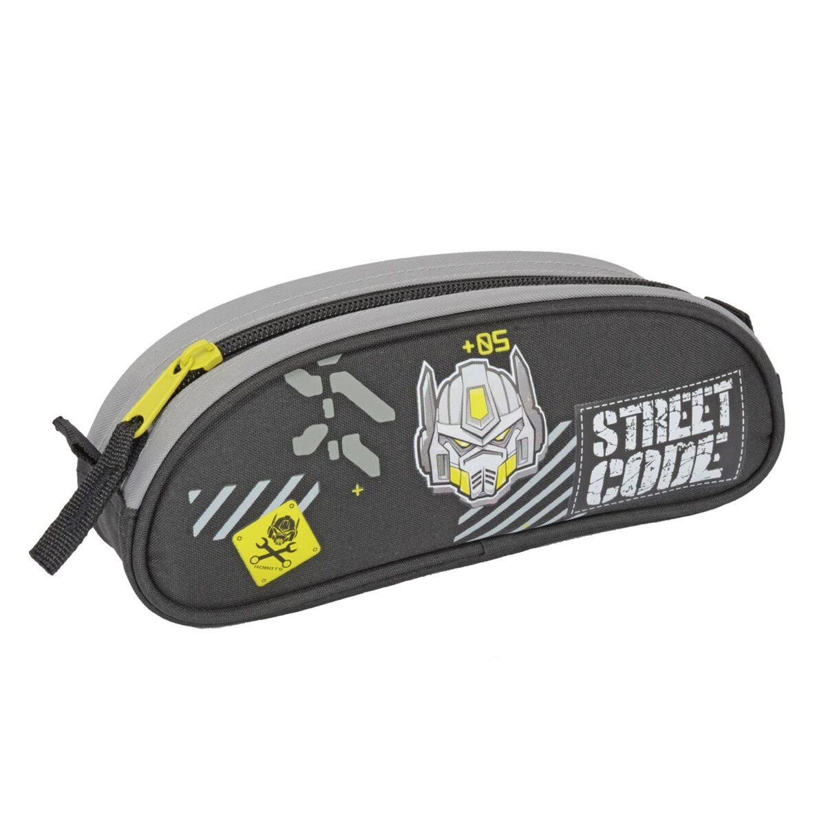 STREET CODE  Trousse ovale garçon noir robots