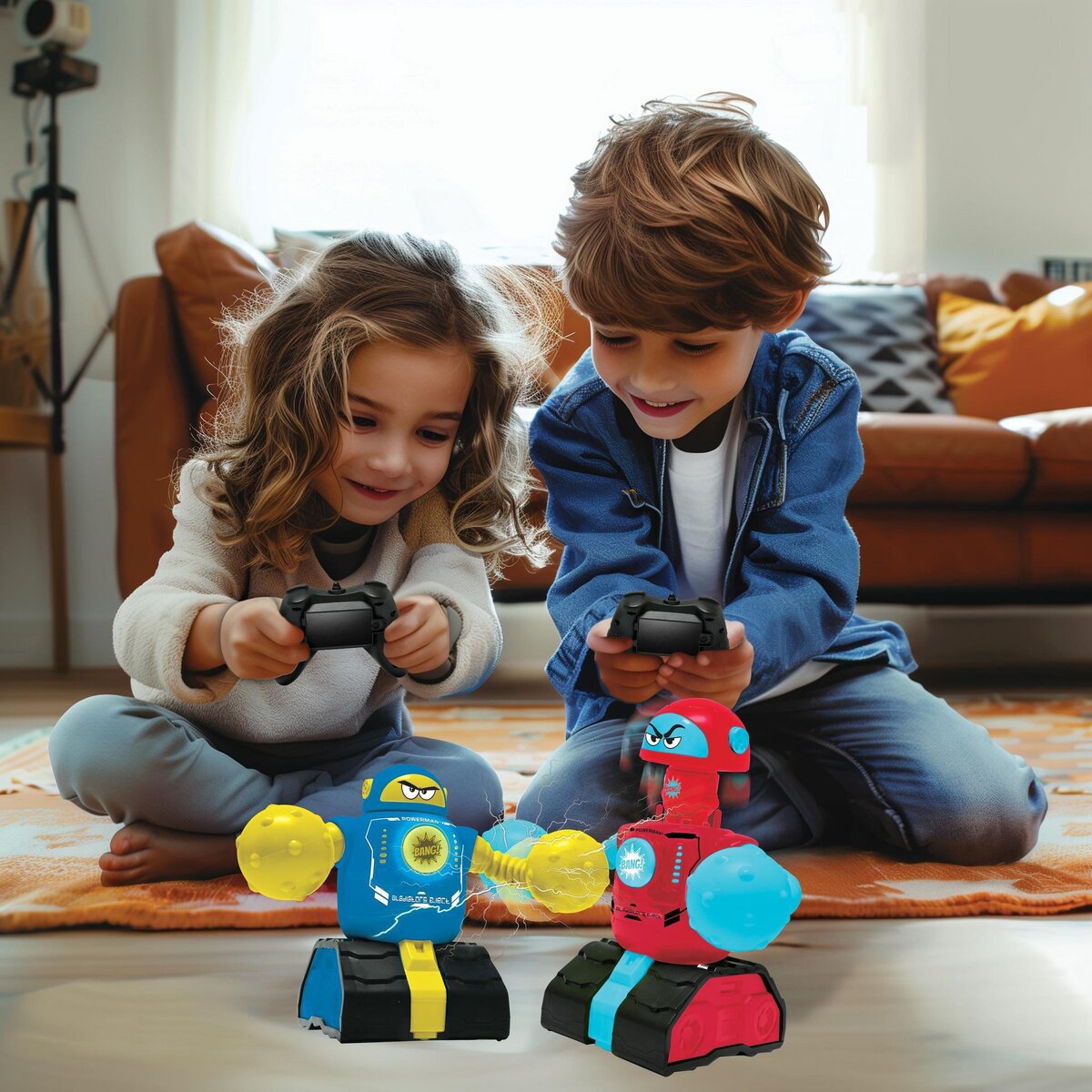 Lexibook POWERMAN® FIGHTERS – Ensemble de 2 Robots Combattants avec Figurines Éjectables, Effets de Lumière et de Son