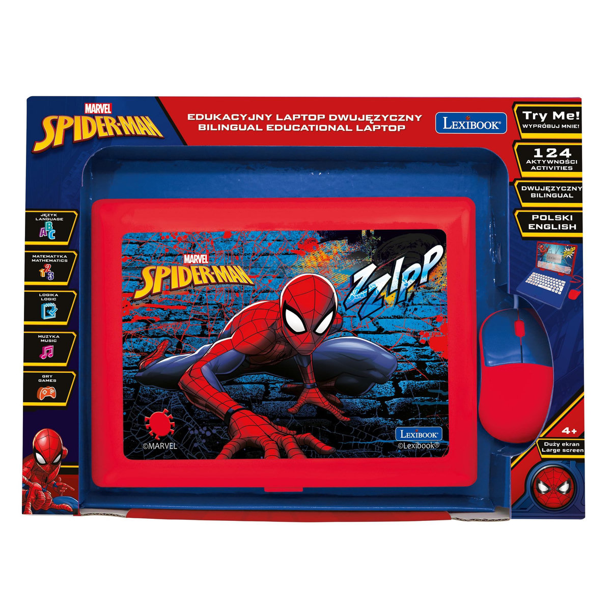 Lexibook Ordinateur portable éducatif bilingue Spiderman (EN/PL)
