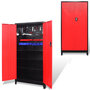 Voir la diapositive 1 : VIDAXL Armoire a outils avec 2 portes Acier 90x40x180 cm Noir et rouge