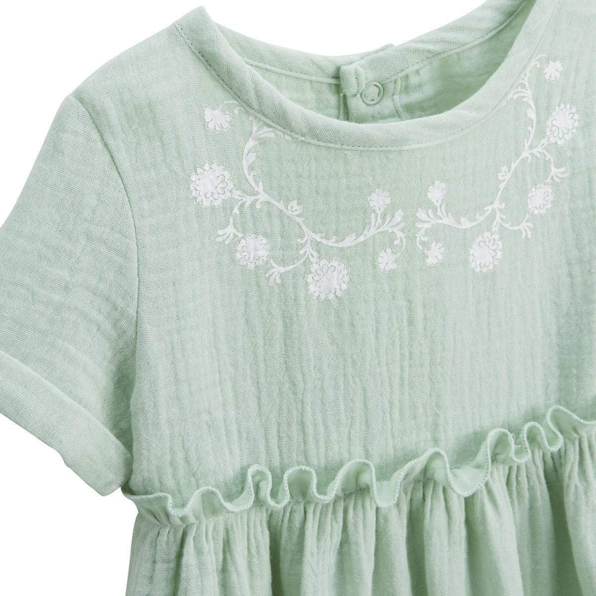 Petit Béguin Robe enfant en gaze de coton Arya