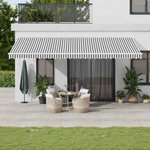 VIDAXL Auvent retractable automatique avec LED anthracite et blanc