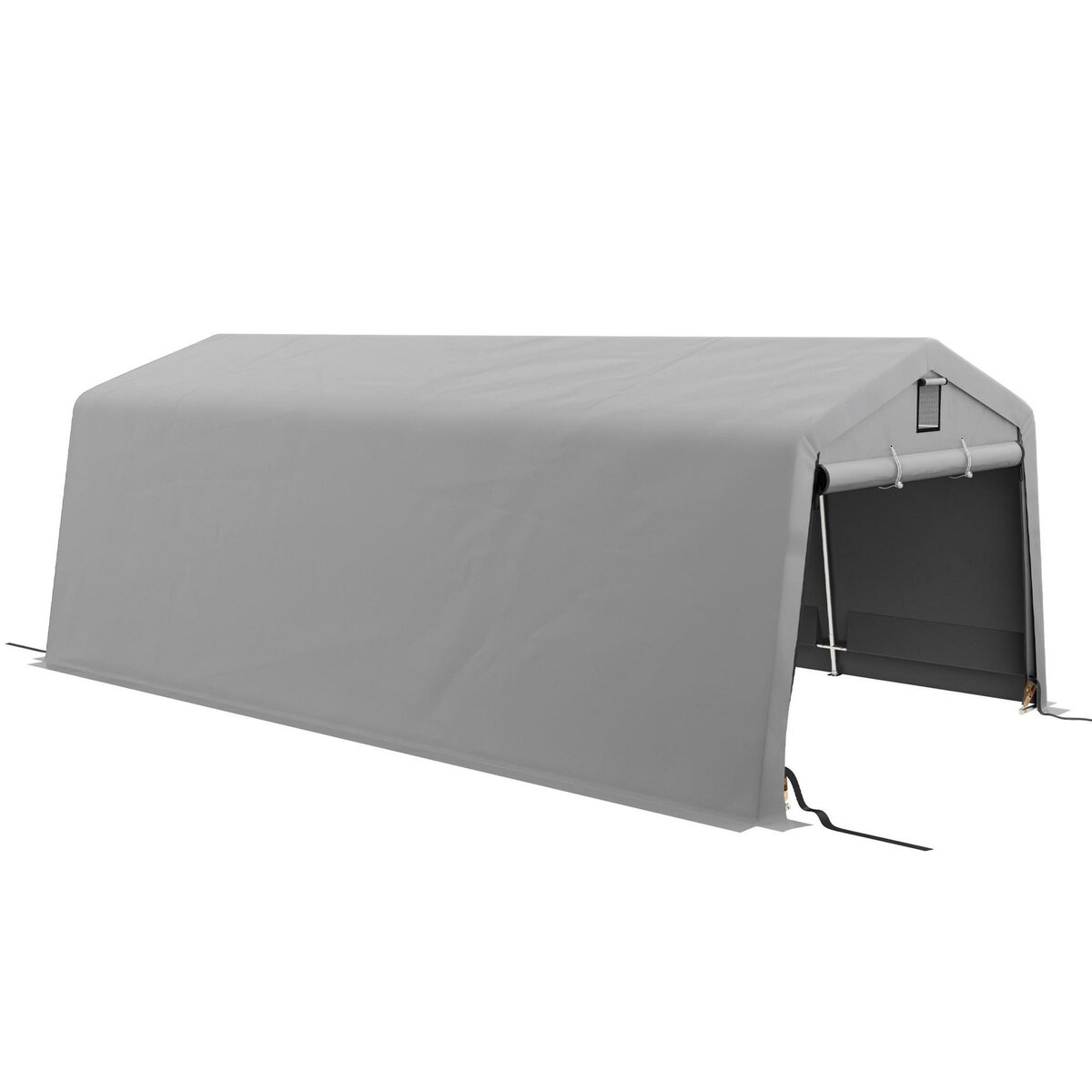OUTSUNNY Tente garage carport dim 6L x 3,3l x 2,4H m acier galvanisé robuste PE haute densité 150 g/m² imperméable anti-UV gris