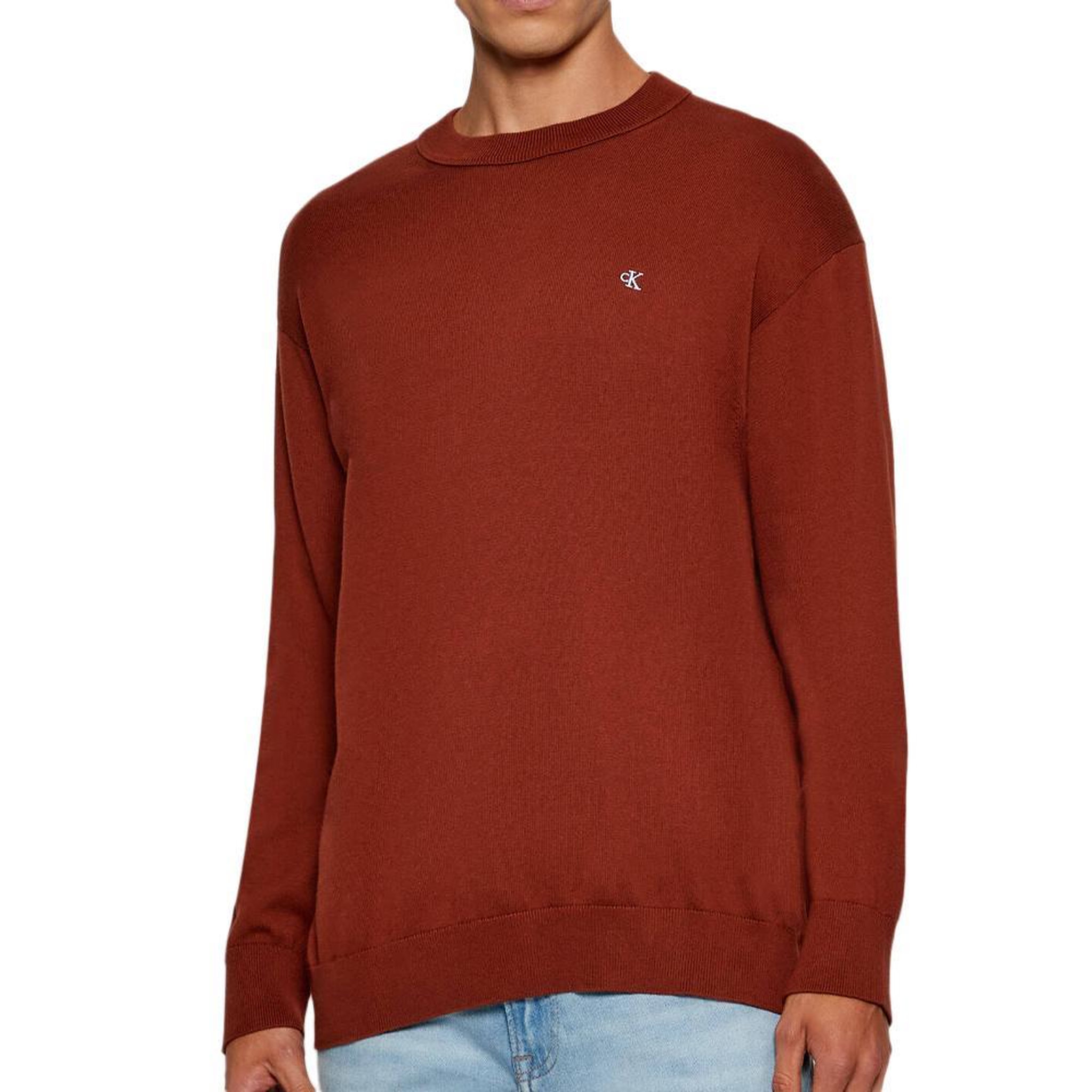CALVIN KLEIN JEANS Sweat Rouge Homme Calvin Klein Jeans Eu Ls Cotton Relaxed. Coloris disponibles : Rouge