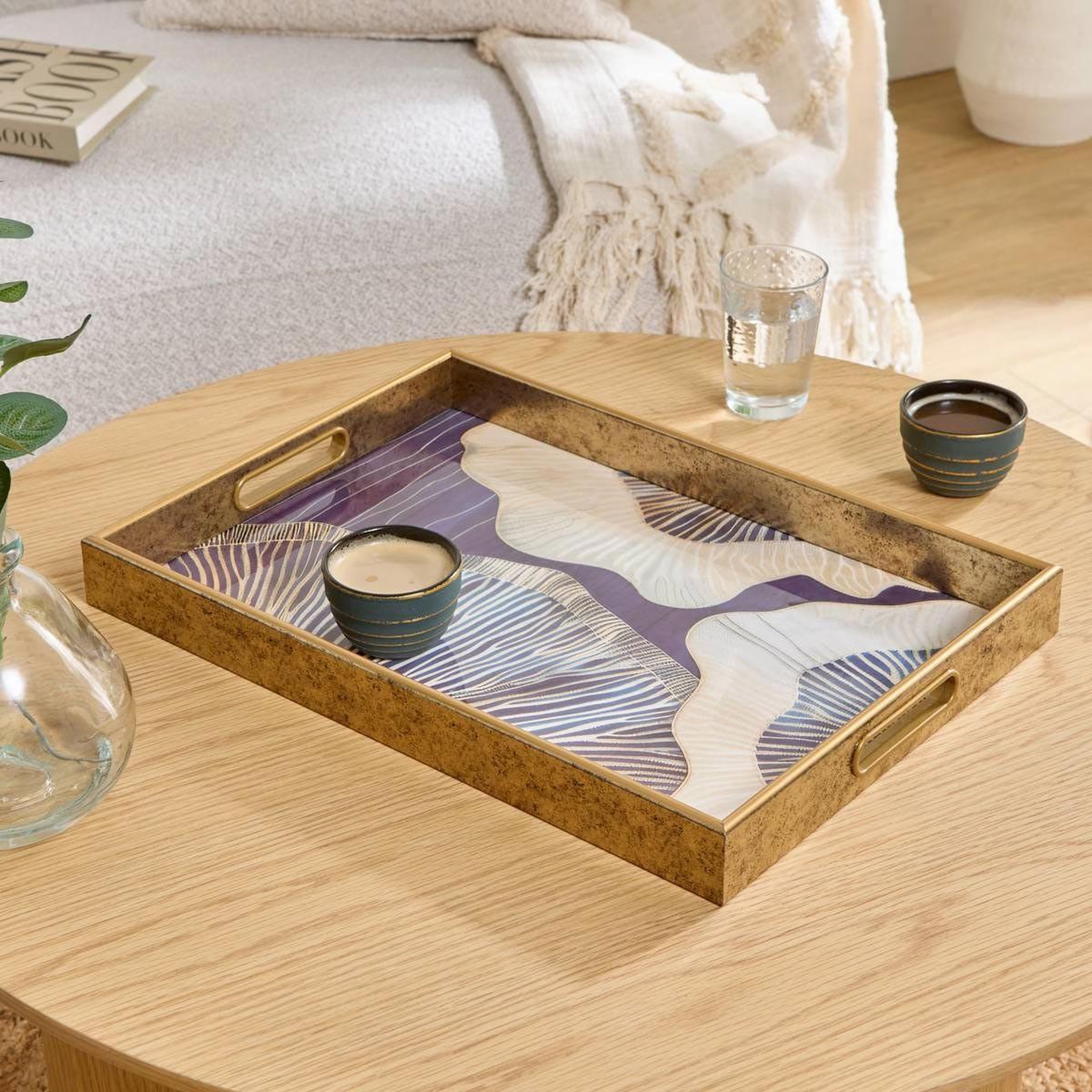 Voir la diapositive 2 : ATMOSPHERA Plateau de service déco  calvi  44cm bleu