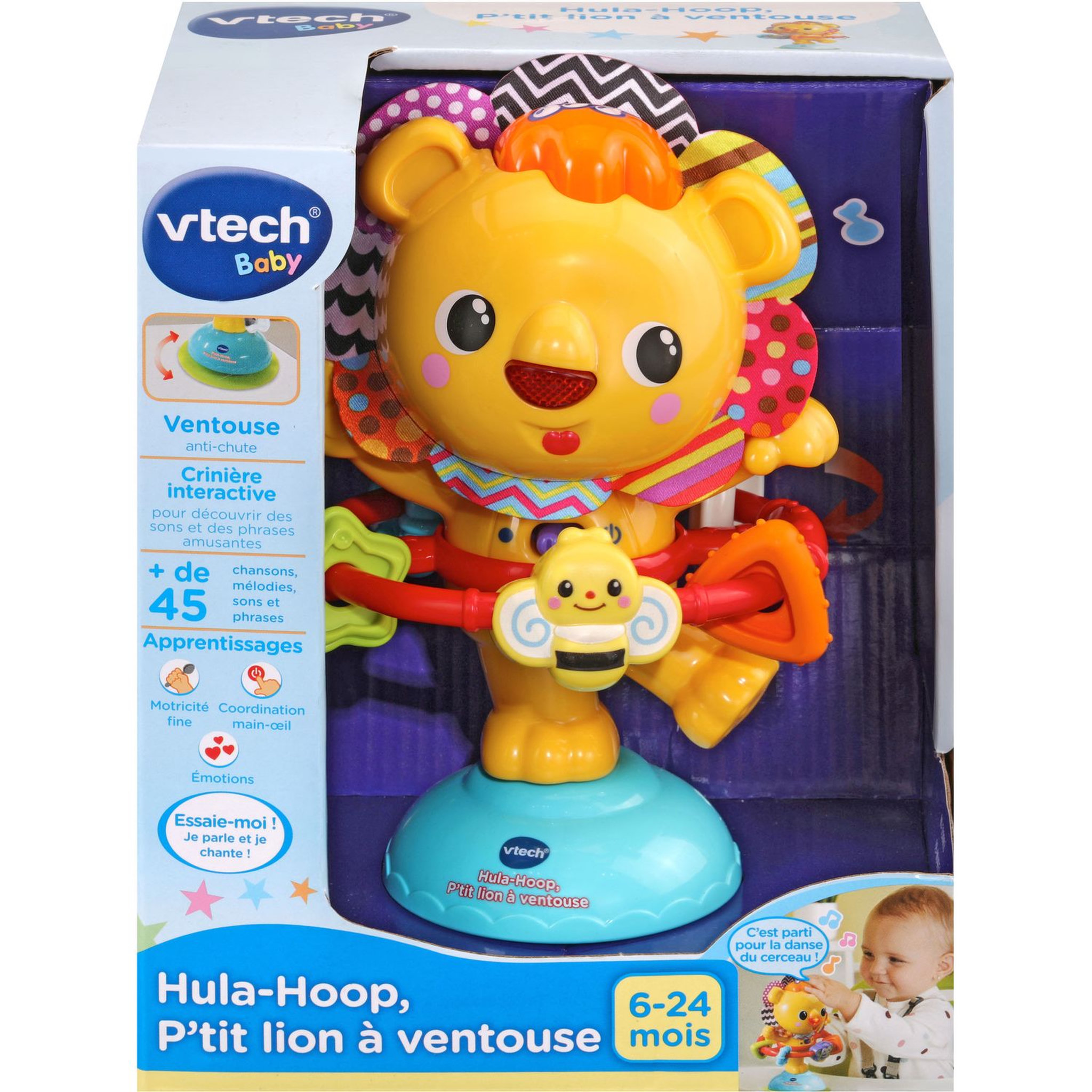 Voir la diapositive 2 : VTECH Hula-Hoop - P'tit lion à ventouse jaune