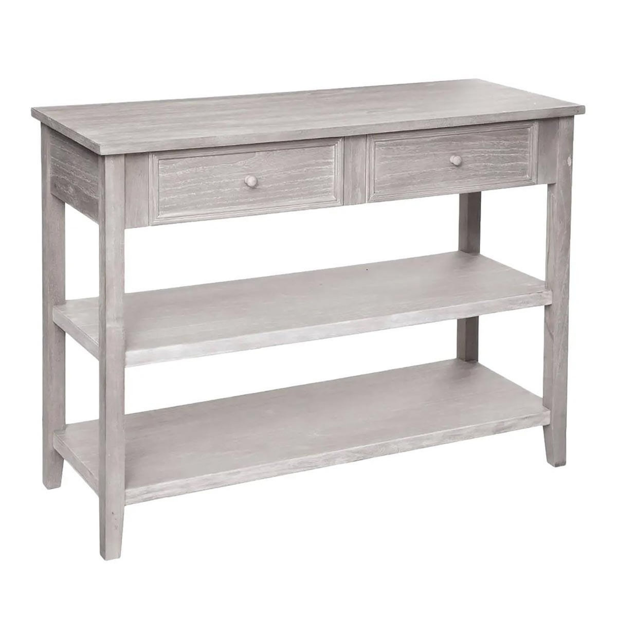 ATMOSPHERA Console 2 Tiroirs en Bois  Charme  110cm Naturel