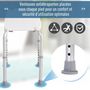 Voir la diapositive 6 : HOMCOM Siège de douche réglable en hauteur tabouret de douche ergonomique pieds antidérapants charge max. 136 Kg alu HDPE blanc