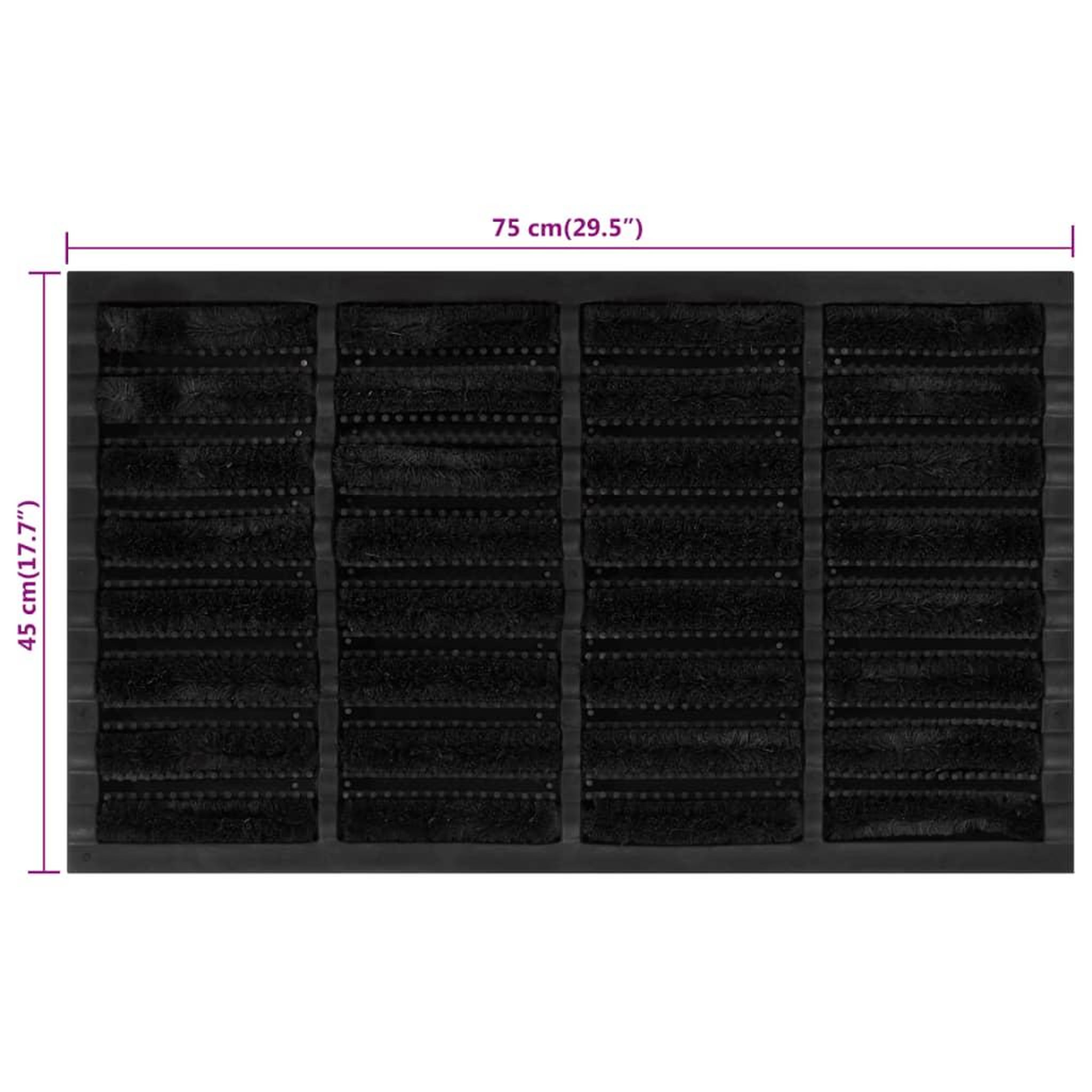 Voir la diapositive 6 : VIDAXL Paillasson rectangulaire 45x75 cm caoutchouc et fibre de coco