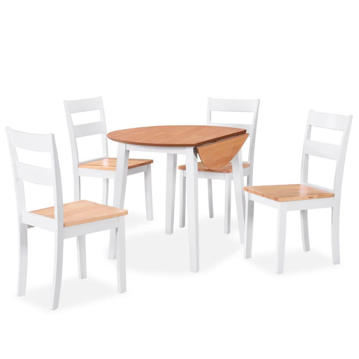 VIDAXL Ensemble de salle a manger 5 pcs MDF et hevea Blanc