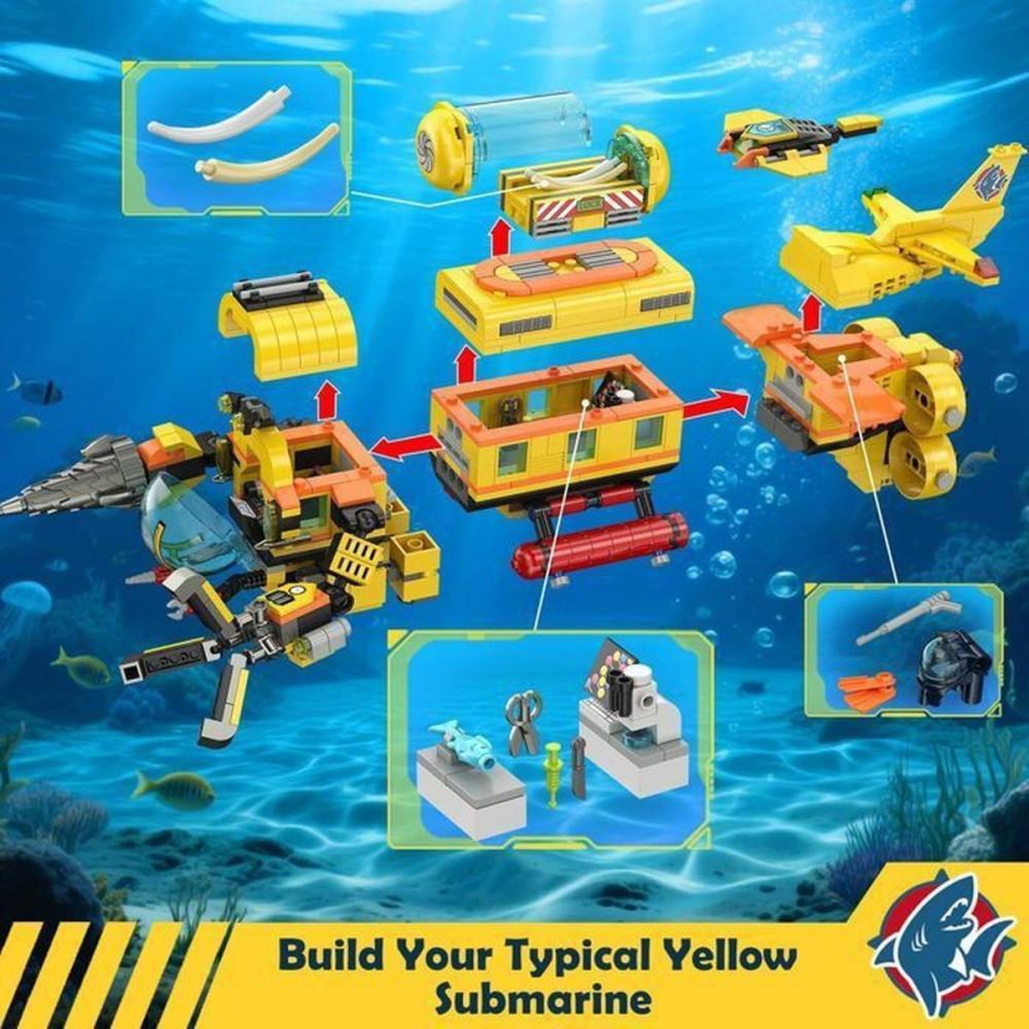 Voir la diapositive 5 : Coffret de construction Caserne de pompiers 775 pièces pour enfants 6+ avec lumières LED, base à deux étages et figurines
